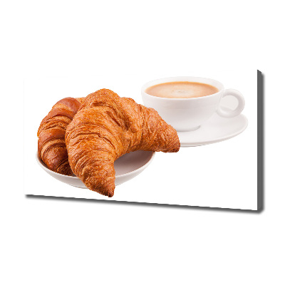 Feszített vászonkép Croissant és kávé