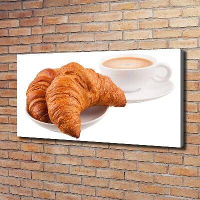 Feszített vászonkép Croissant és kávé