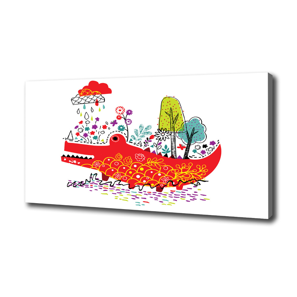 Vászonkép nyomtatás Színes krokodil