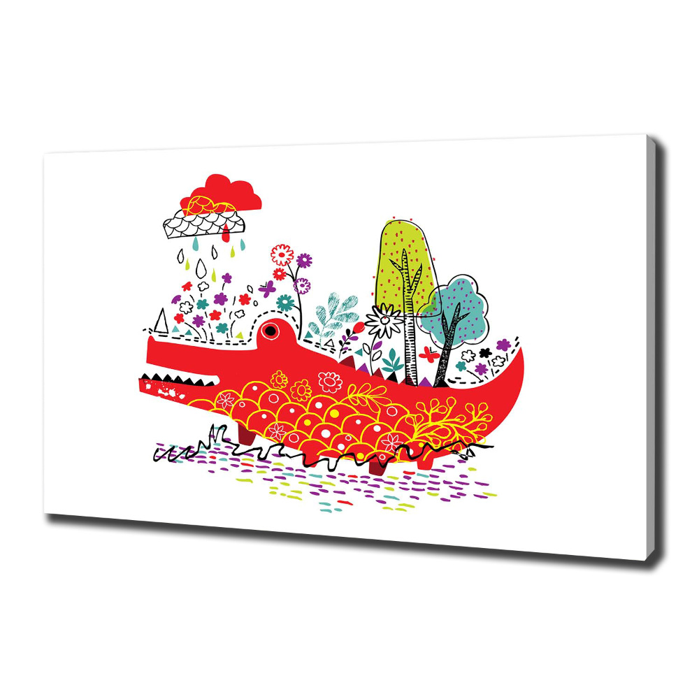 Vászonkép nyomtatás Színes krokodil