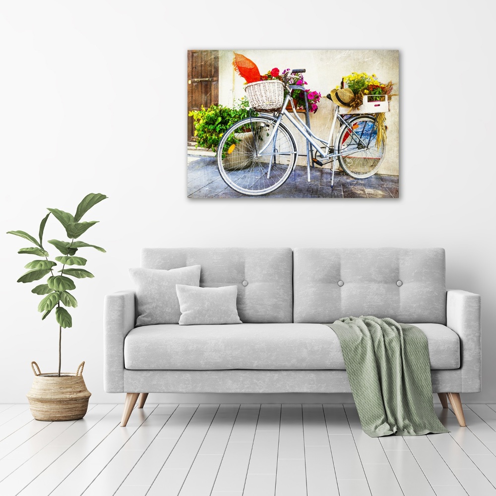 Vászonkép falra Fehér kerékpár