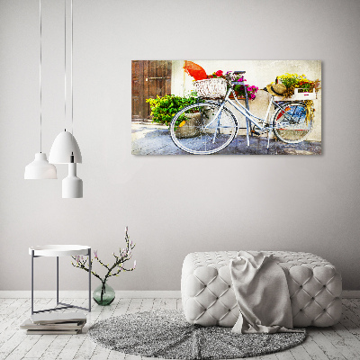 Vászonkép falra Fehér kerékpár