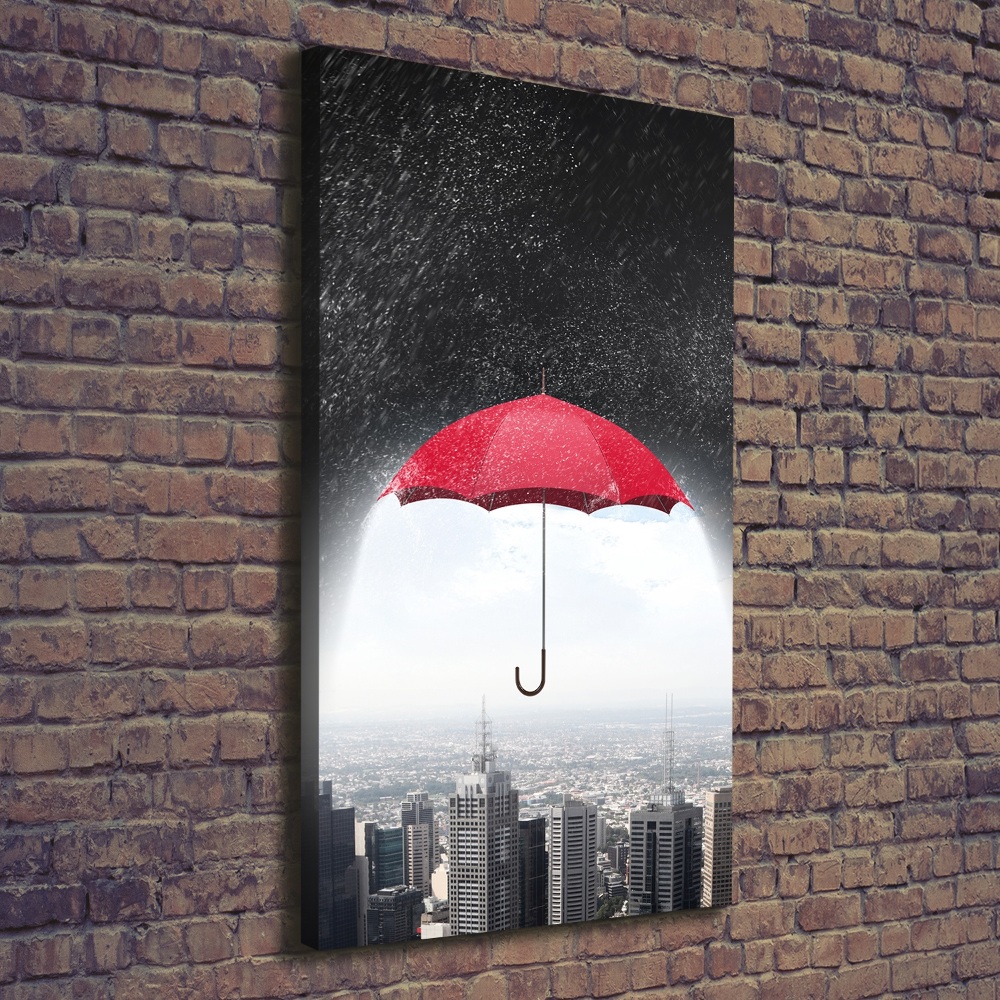 Vászonfotó Umbrella a város felett