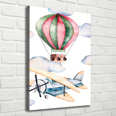 Vászonkép nyomtatás Lufi és a repülőgépek