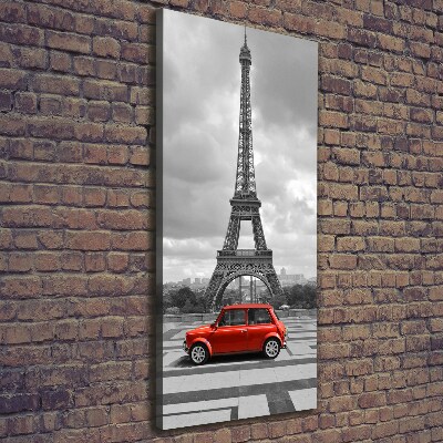Vászonfotó Eiffel-torony autó