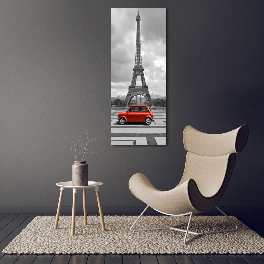 Vászonfotó Eiffel-torony autó
