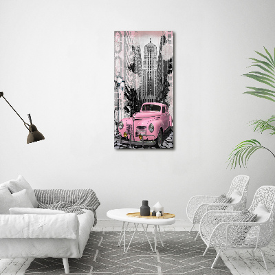 Vászonkép falra Rózsaszín autót