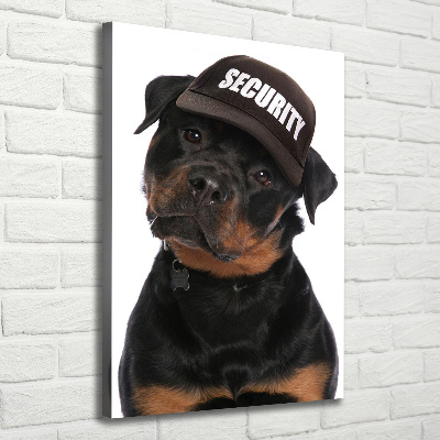 Vászonkép Rottweiler egy sapka