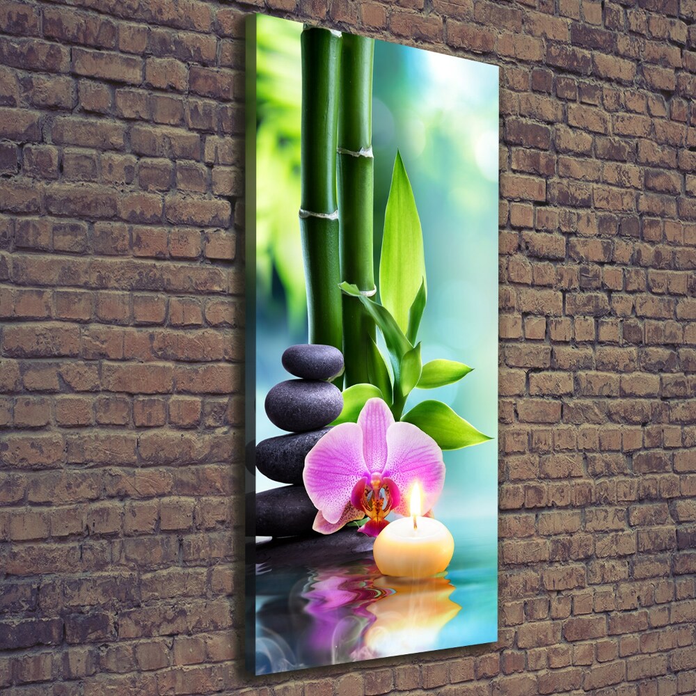 Egyedi vászonkép Orchidea és bambusz