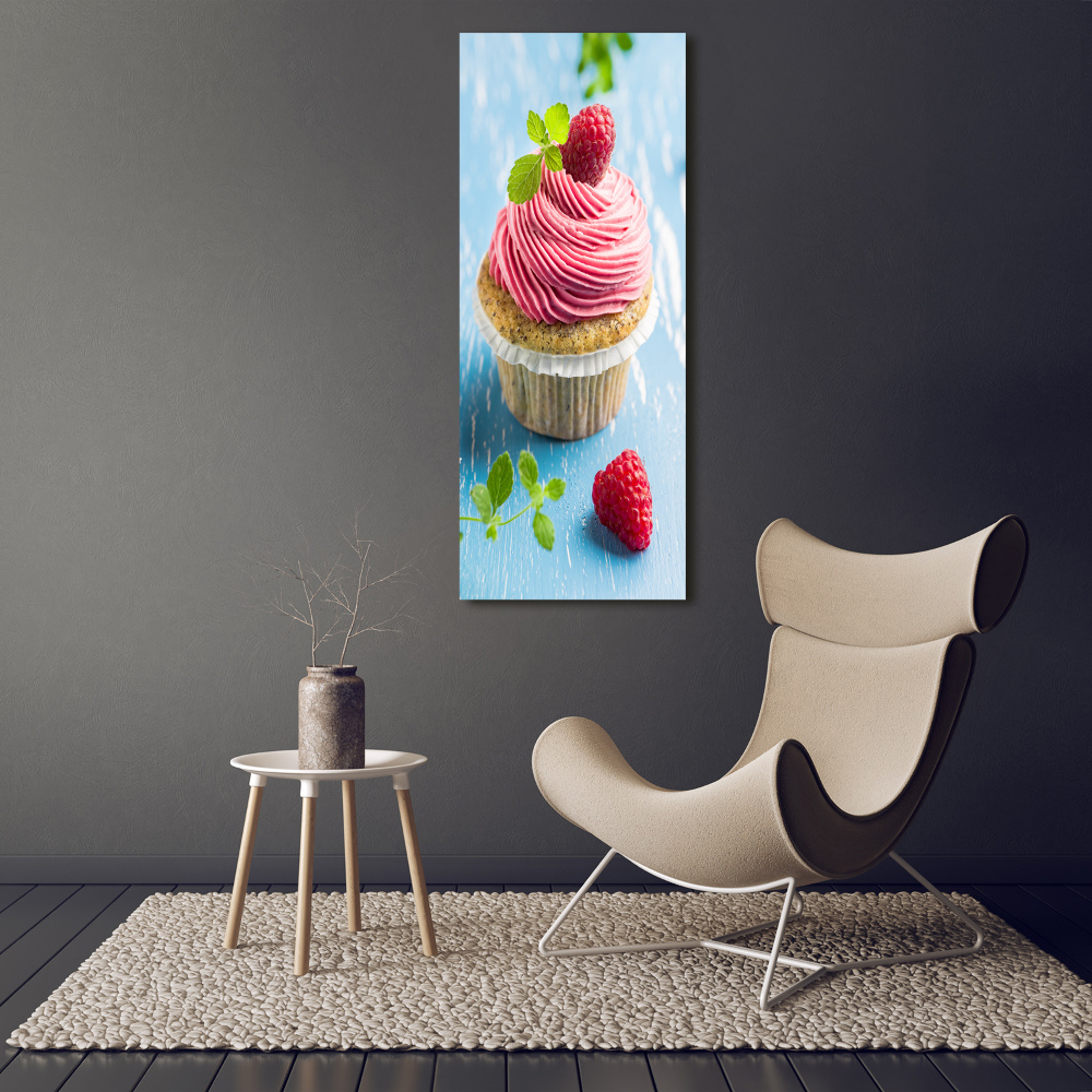 Feszített vászonkép Málna cupcake