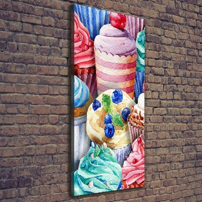 Feszített vászonkép Színes muffin
