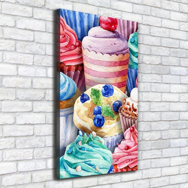 Feszített vászonkép Színes muffin