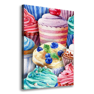 Feszített vászonkép Színes muffin