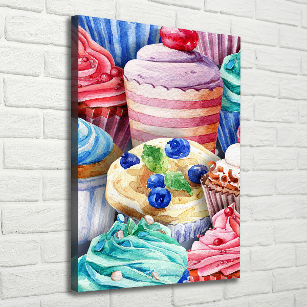 Feszített vászonkép Színes muffin