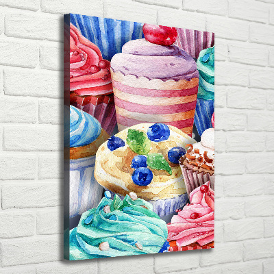 Feszített vászonkép Színes muffin