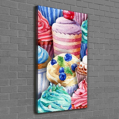 Feszített vászonkép Színes muffin