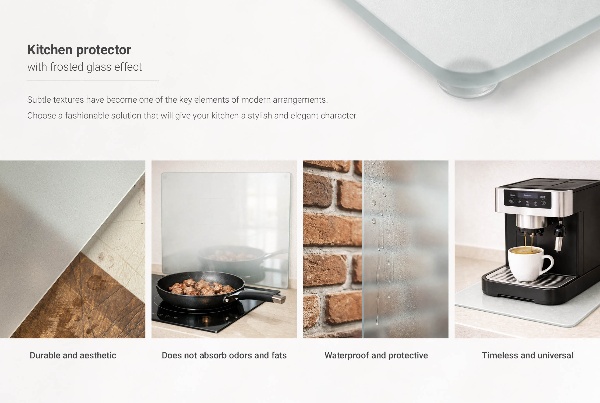 Főzőlap védő üveglap Téglalap alakú félig átlátszó