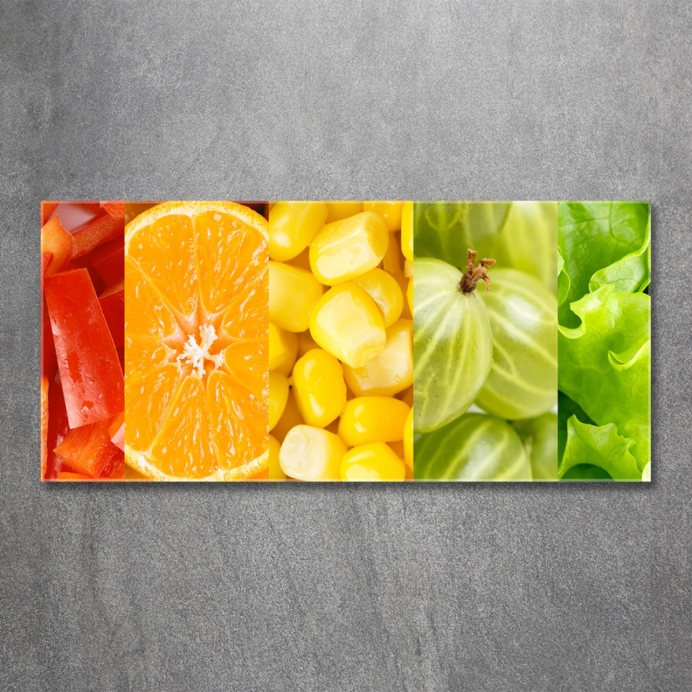Fali üvegkép Gyümölcsök és zöldségek