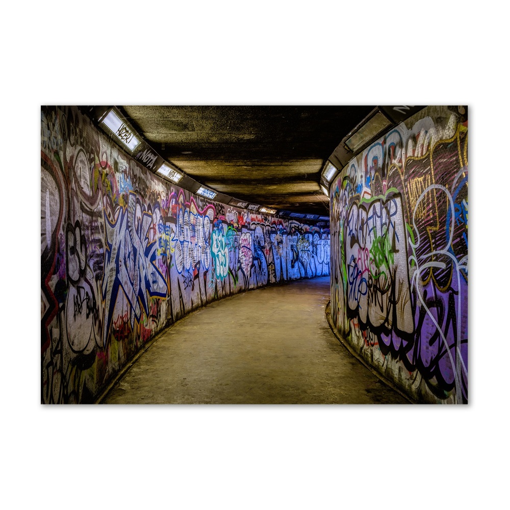 Üvegkép nyomtatás Graffiti a metróban