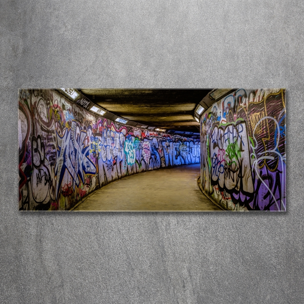 Üvegkép nyomtatás Graffiti a metróban