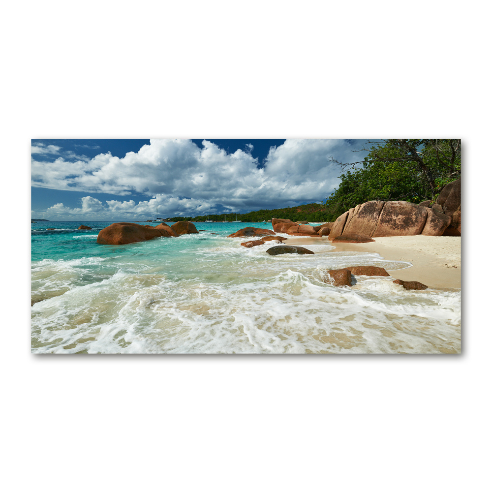 Üvegfotó Strand seychelles