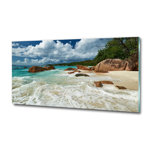 Üvegfotó Strand seychelles