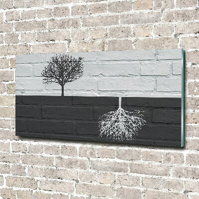 Üvegkép Fák a falon