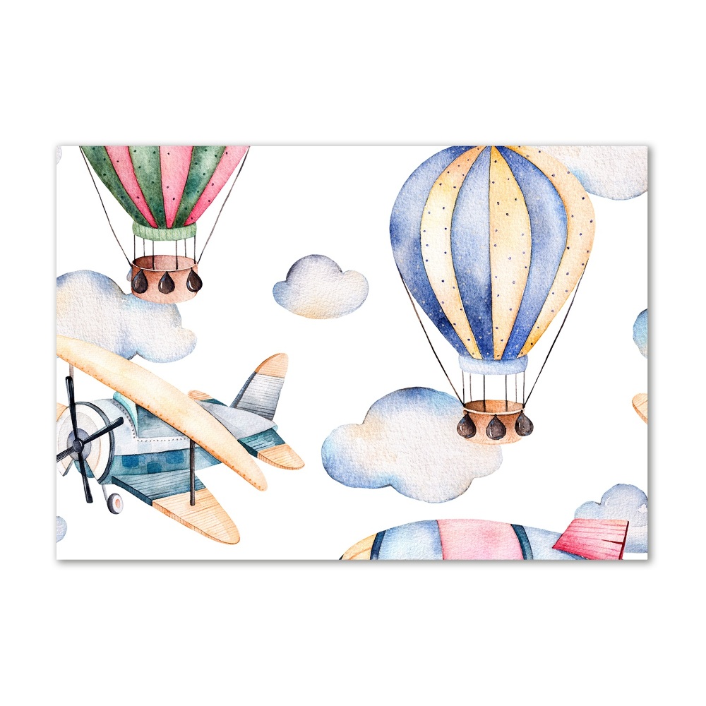 Egyedi üvegkép Repülőgépek és ballonok