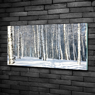 Egyedi üvegkép Erdőben télen