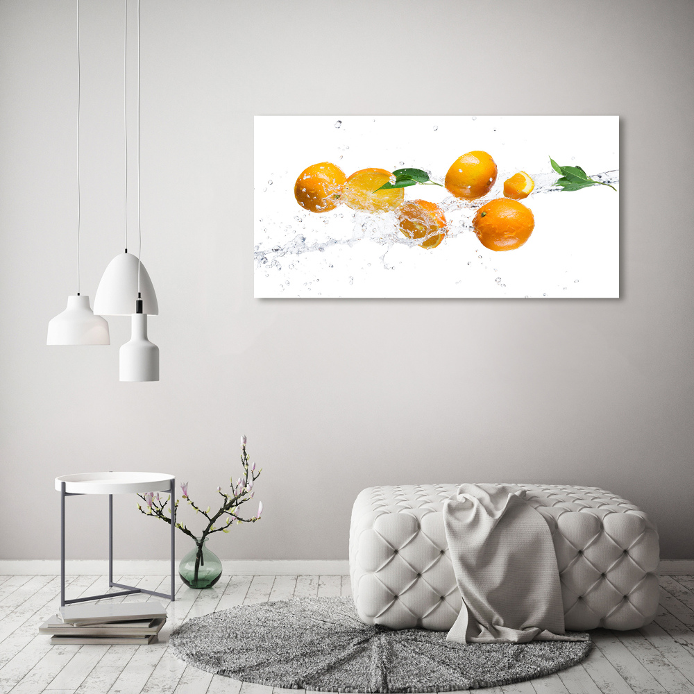 Fali üvegkép Narancs és víz