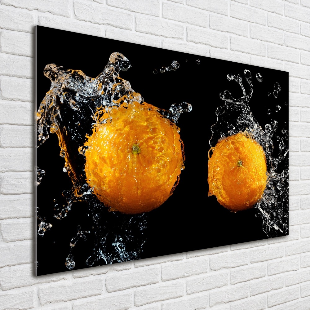 Fali üvegkép Narancs és víz