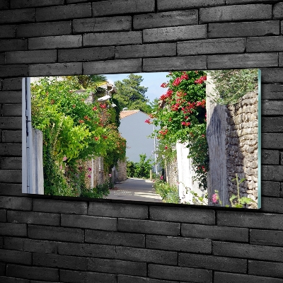 Üvegfotó Virágos alley