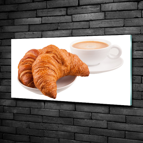 Fali üvegkép Croissant és kávé