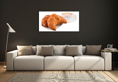 Fali üvegkép Croissant és kávé