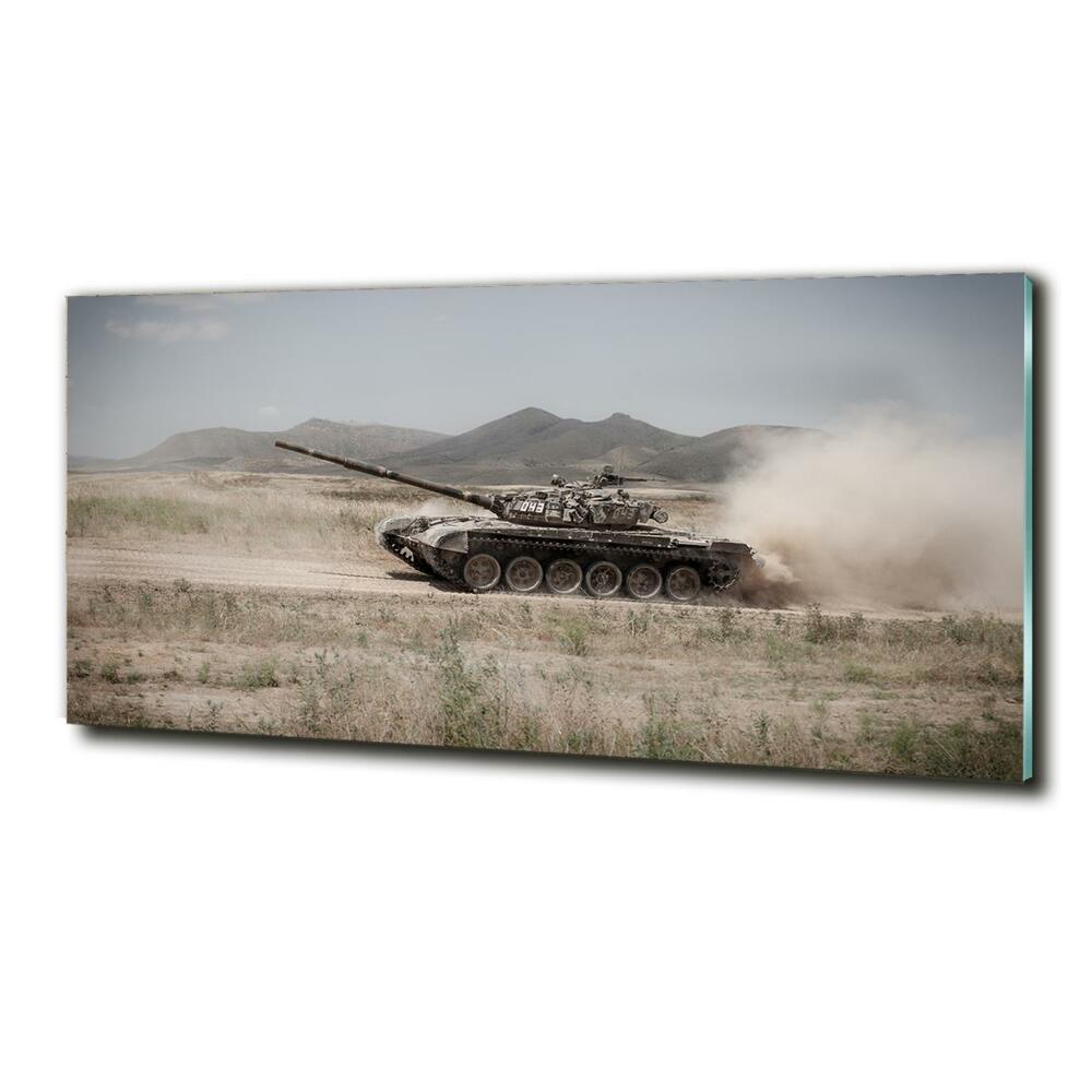 Üvegkép falra Tank a sivatagban