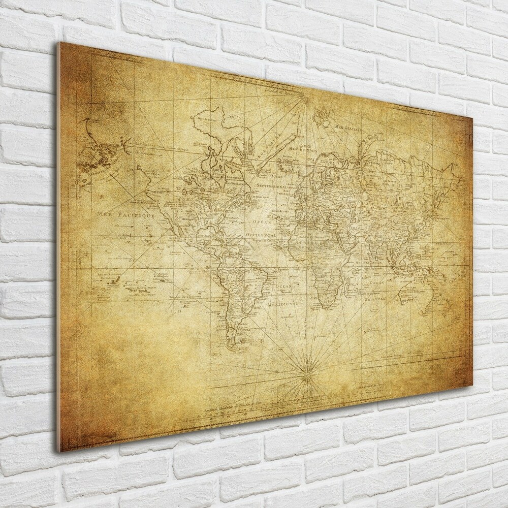 Üvegkép nyomtatás Régi világtérkép