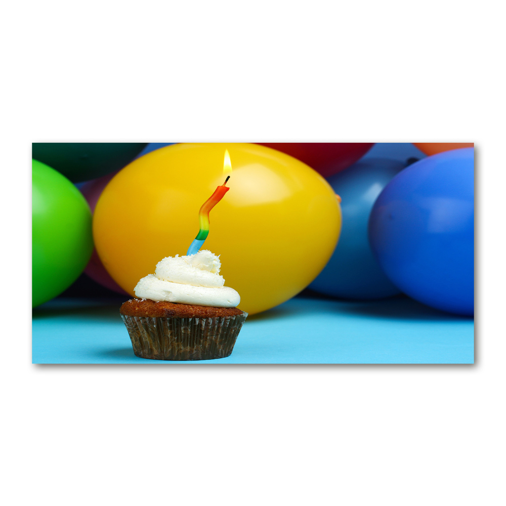 Fali üvegkép Születésnapját cupcake
