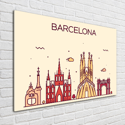 Üvegkép nyomtatás Felirattal barcelona