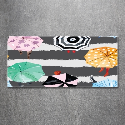 Üvegkép nyomtatás Színes esernyők