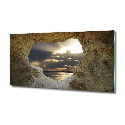 Üvegfotó A tengerparti barlang