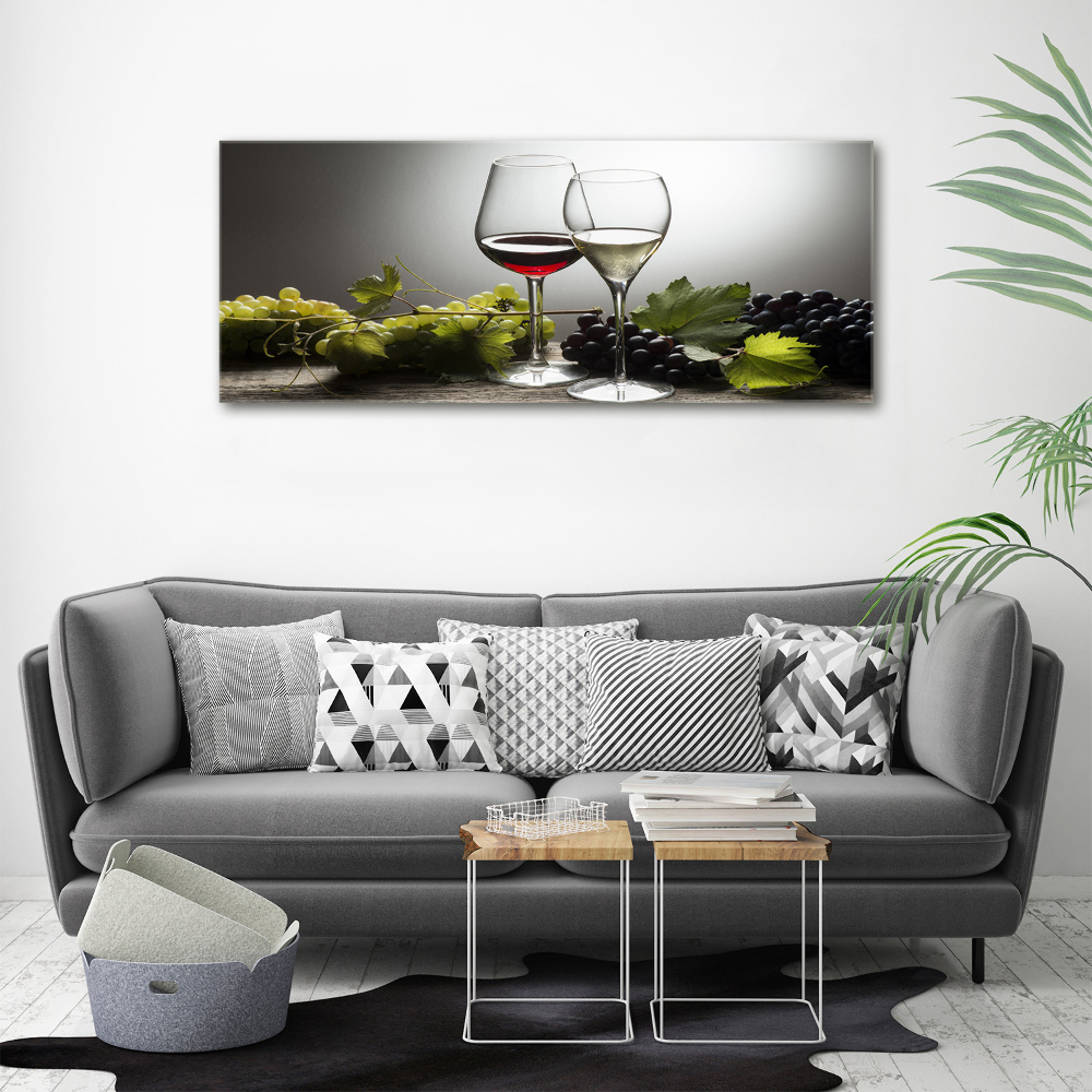 Fali üvegkép Bor és szőlő