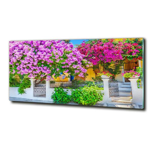 Egyedi üvegkép Ház bougainvillea