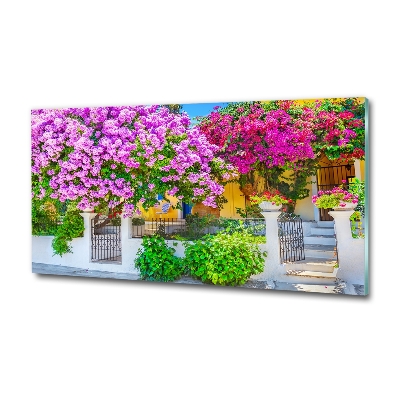 Egyedi üvegkép Ház bougainvillea