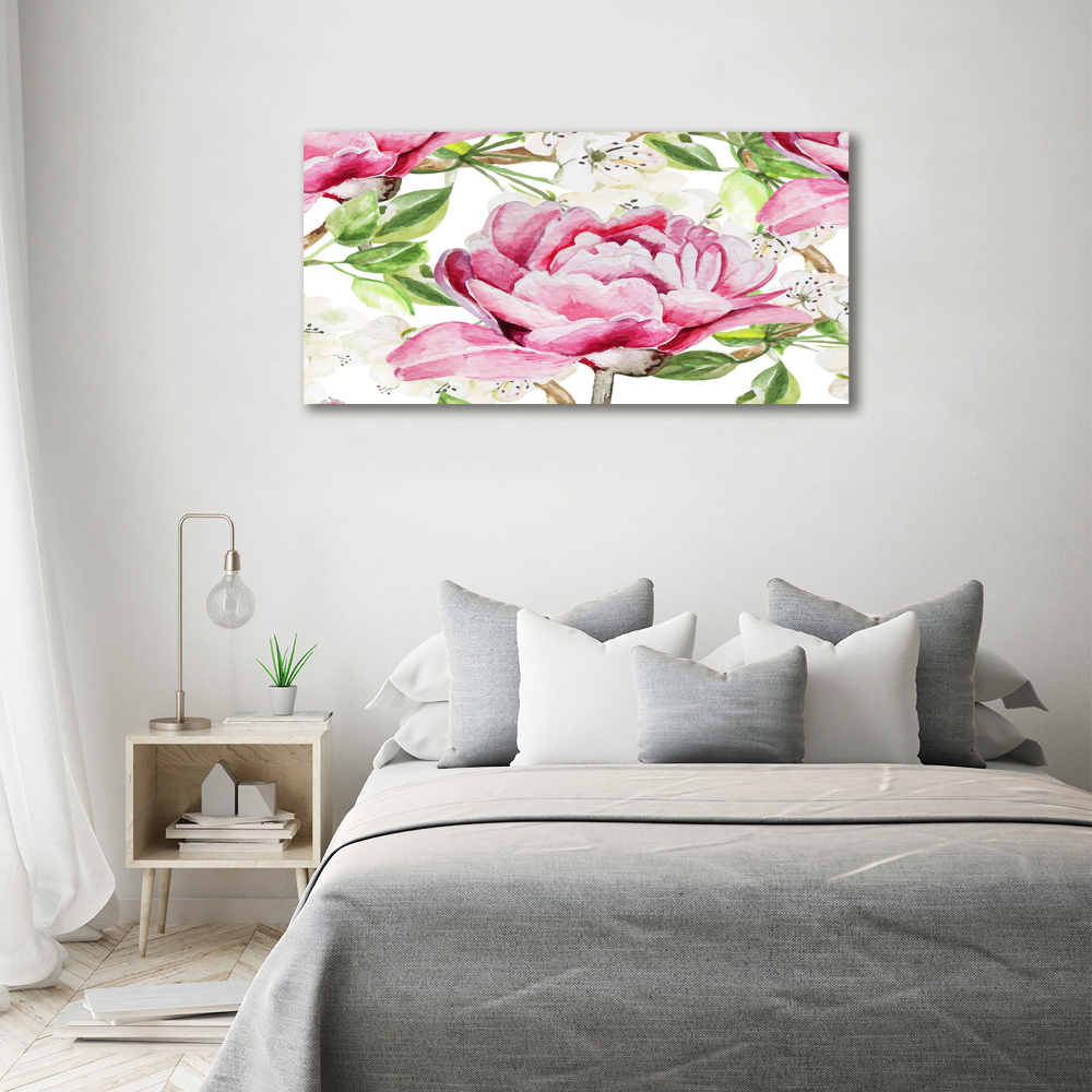 Fali üvegkép Peonies