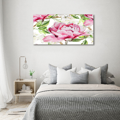 Fali üvegkép Peonies