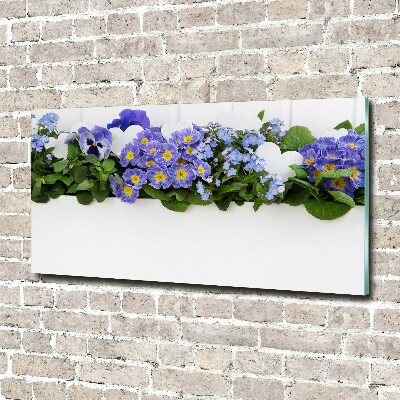 Egyedi üvegkép Kék virágok