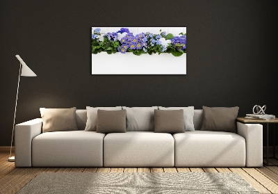 Egyedi üvegkép Kék virágok