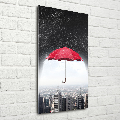 Üvegkép falra Umbrella a város felett