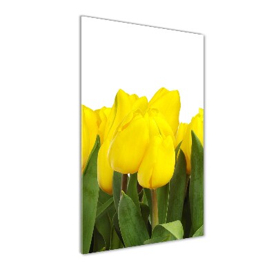 Egyedi üvegkép Sárga tulipánok