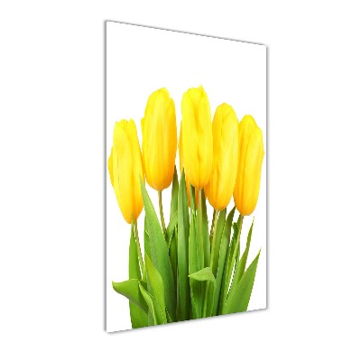 Egyedi üvegkép Sárga tulipánok